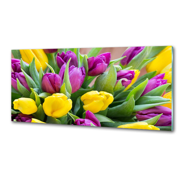 Platte für Küchenrückwand Bunte Tulpen