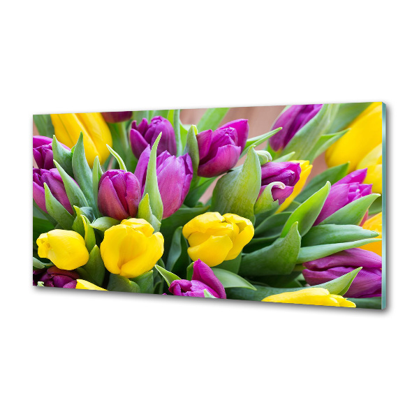 Platte für Küchenrückwand Bunte Tulpen