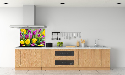 Platte für Küchenrückwand Bunte Tulpen