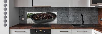 Glasrückwand für die küche Wildreis in einer Schüssel