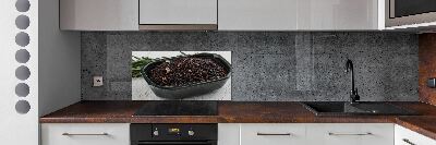 Glasrückwand für die küche Wildreis in einer Schüssel