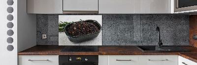 Glasrückwand für die küche Wildreis in einer Schüssel