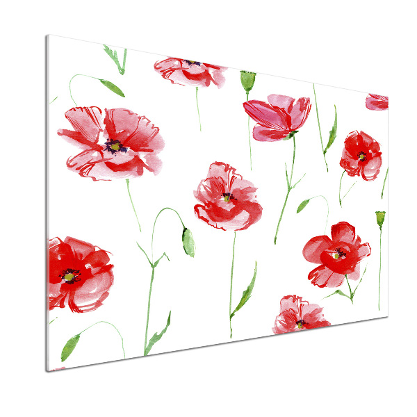 Platte für Küchenrückwand Mohnblumen