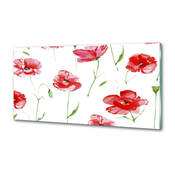 Platte für Küchenrückwand Mohnblumen