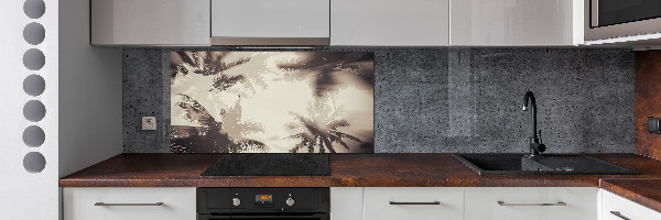 Glasrückwand für die küche Palmen