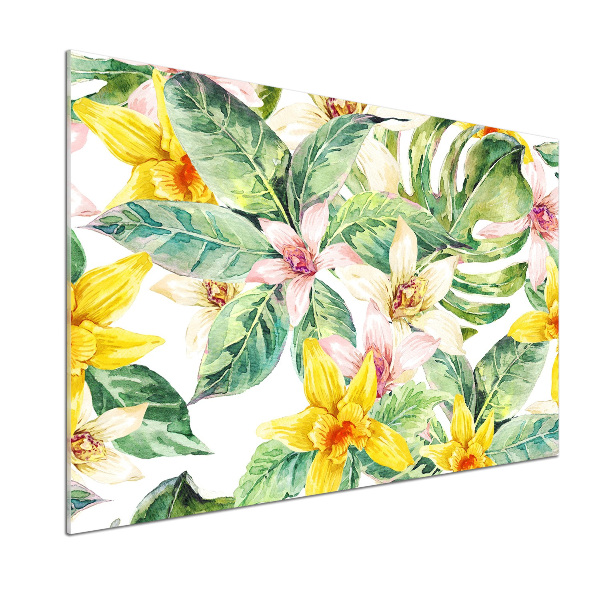 Glasrückwand für die küche Orchidee