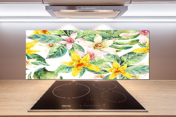 Glasrückwand für die küche Orchidee