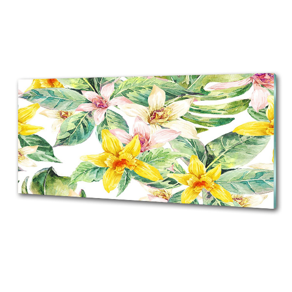 Glasrückwand für die küche Orchidee