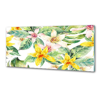 Glasrückwand für die küche Orchidee