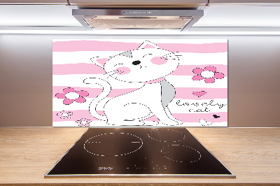 Glasrückwand für die küche Weiße Katze