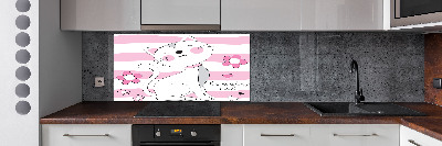 Glasrückwand für die küche Weiße Katze