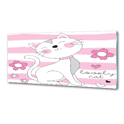 Glasrückwand für die küche Weiße Katze