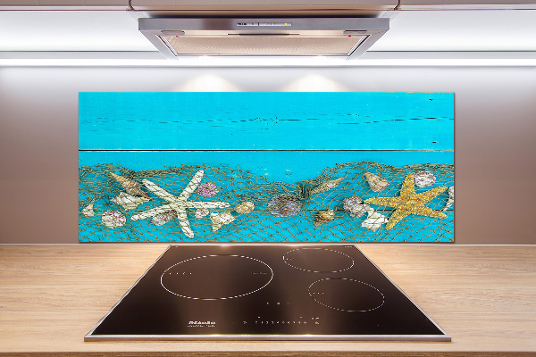 Küchen wandpaneel Seesterne und Muscheln