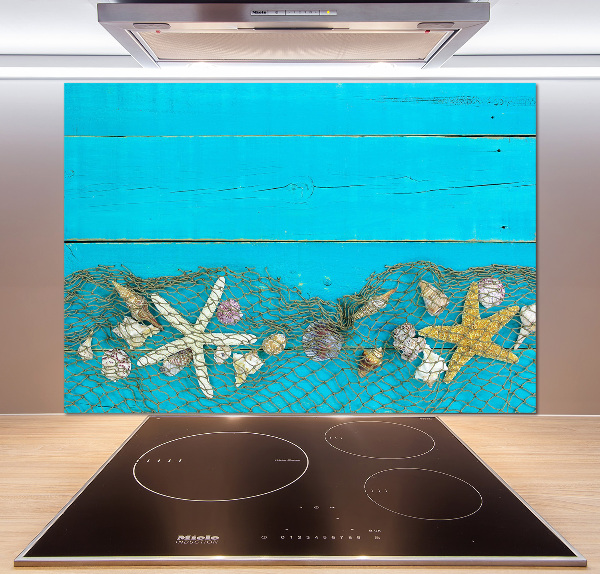 Küchen wandpaneel Seesterne und Muscheln