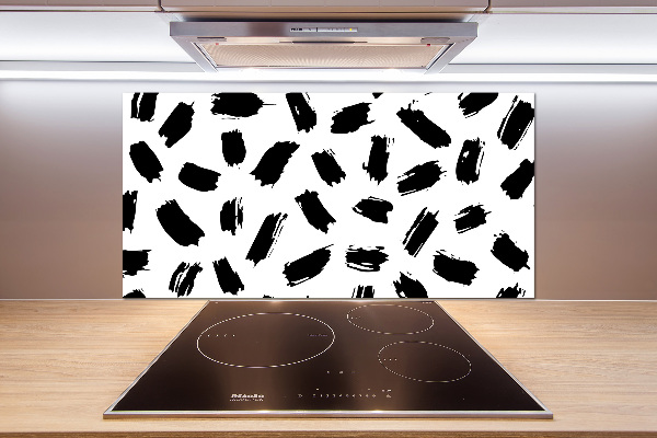 Platte für Küchenrückwand Schwarze und weiße Flecken