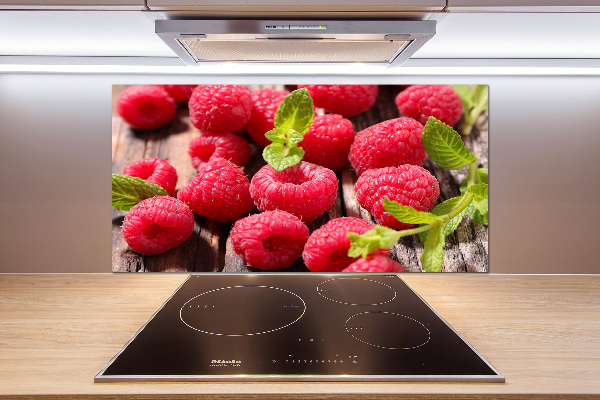 Glasrückwand für die küche Himbeeren