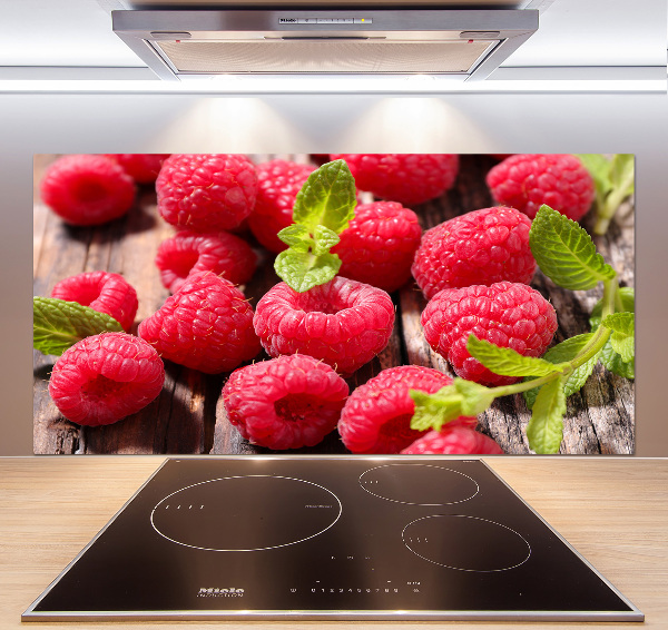 Glasrückwand für die küche Himbeeren