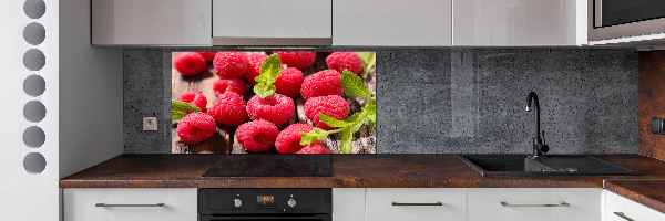 Glasrückwand für die küche Himbeeren