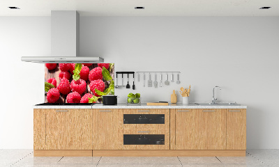Glasrückwand für die küche Himbeeren