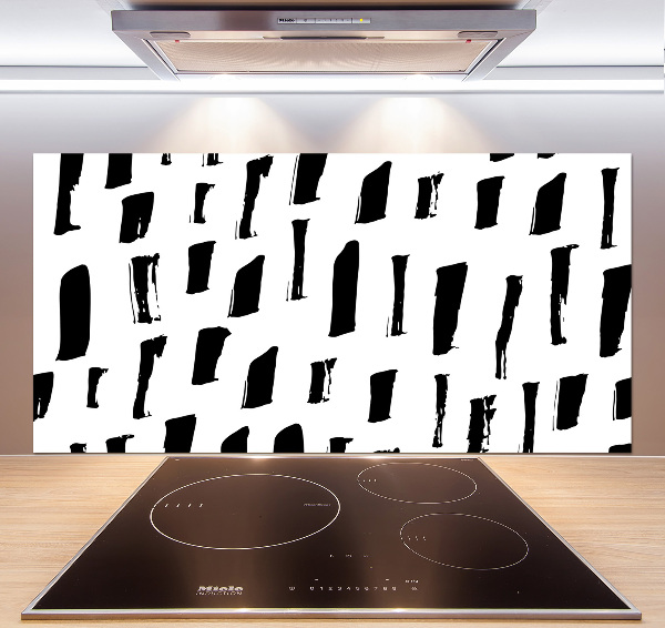 Platte für Küchenrückwand Schwarze und weiße Flecken