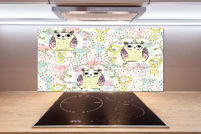 Platte für Küchenrückwand Eulen