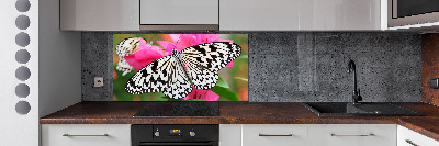 Platte für Küchenrückwand Schmetterling auf einer Blume