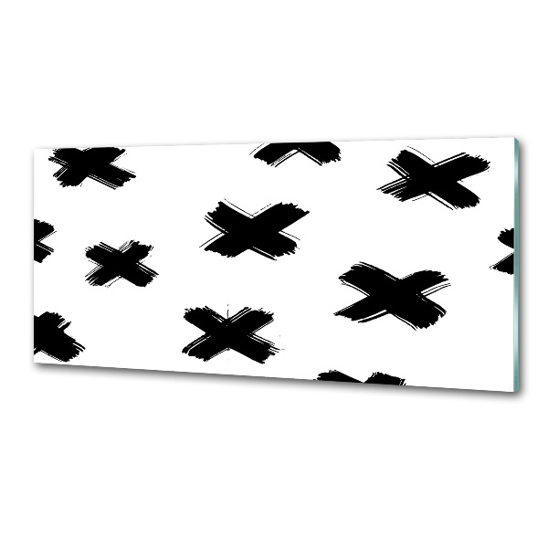 Glasrückwand für die küche Schwarze und weiße Flecken