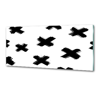 Glasrückwand für die küche Schwarze und weiße Flecken