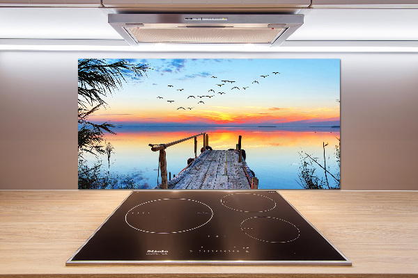 Küchen wandpaneel Pier am See