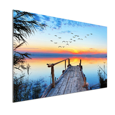 Küchen wandpaneel Pier am See