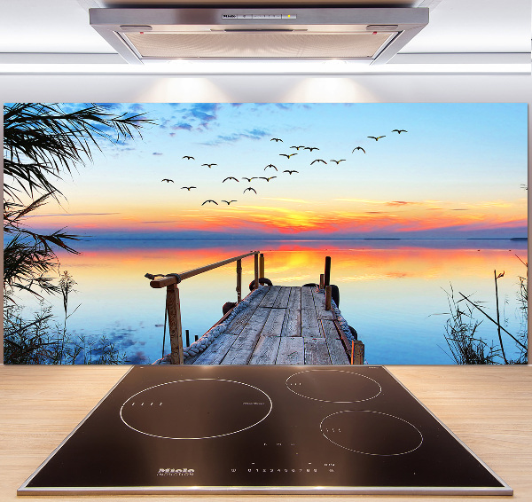 Küchen wandpaneel Pier am See