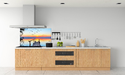 Küchen wandpaneel Pier am See