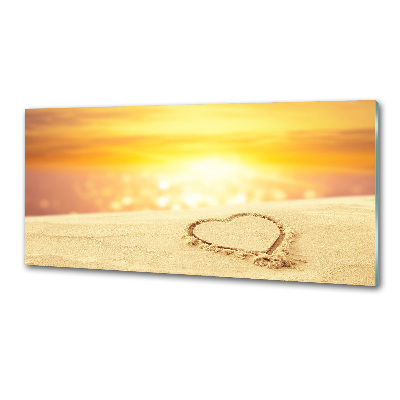 Platte für Küchenrückwand Herz im Sand