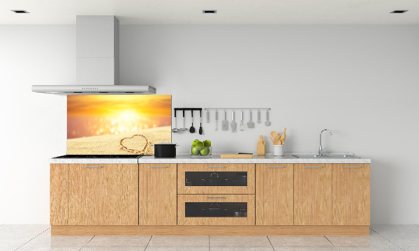 Platte für Küchenrückwand Herz im Sand