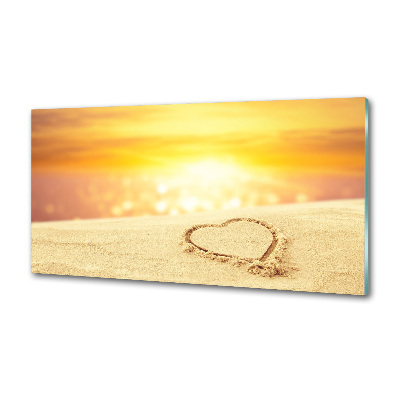 Platte für Küchenrückwand Herz im Sand