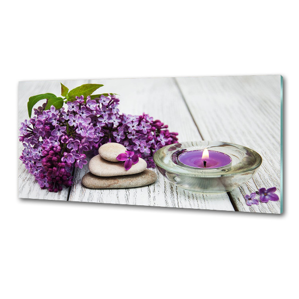 Platte für Küchenrückwand Flieder- und Zen-Steine