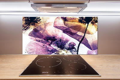 Glasrückwand für die küche Getrocknete Mohnblumen