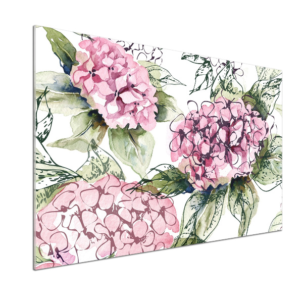 Platte für Küchenrückwand Hortensie