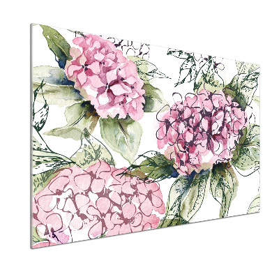 Platte für Küchenrückwand Hortensie