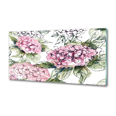 Platte für Küchenrückwand Hortensie