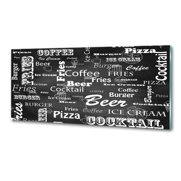 Glasrückwand für die küche Speisekarte