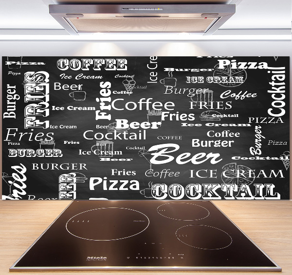 Glasrückwand für die küche Speisekarte