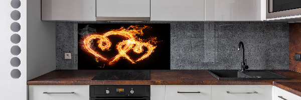 Küchen wandpaneel Feuerherzen