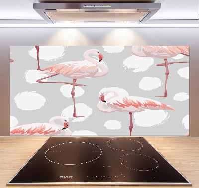 Glasrückwand für die küche Flamingos