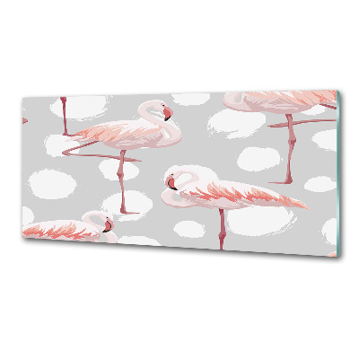 Glasrückwand für die küche Flamingos