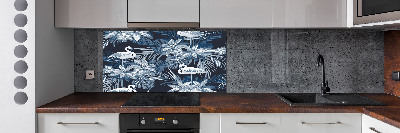 Platte für Küchenrückwand Flamingos und Pflanzen