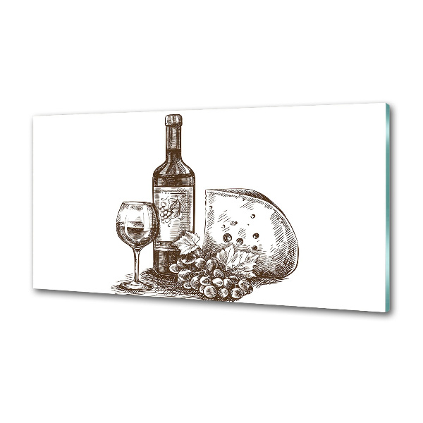 Platte für Küchenrückwand Wein und Snacks