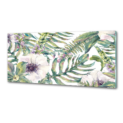 Küchen wandpaneel Farne und Blumen