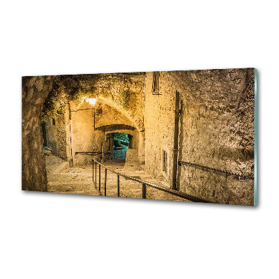 Küchen wandpaneel Peille bei Nacht, Frankreich