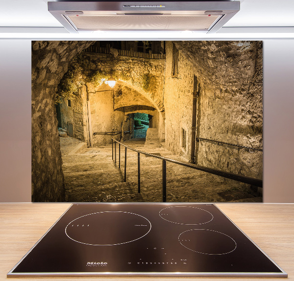 Küchen wandpaneel Peille bei Nacht, Frankreich